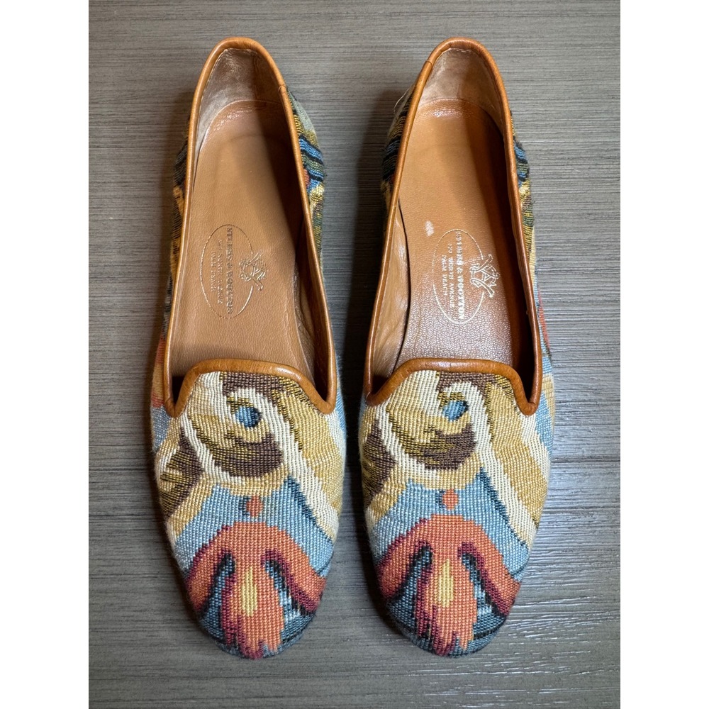 VTG‎ Stubbs & Wootton Needlepoint Tapestry Luxury Slippers Size 7 VAULTED
